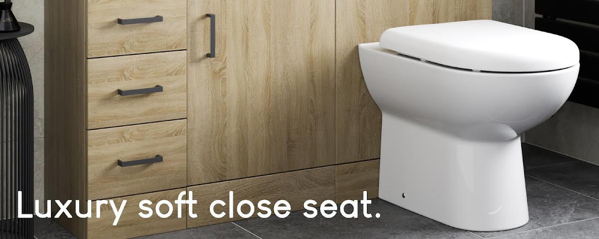 alpine oak toilet with soft close seat