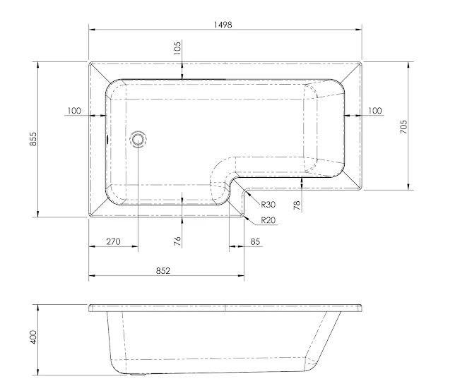 ceramica-l-bath-bundle-1500mm-left-hand-including-black-shower-screen-and-front-bath-panel