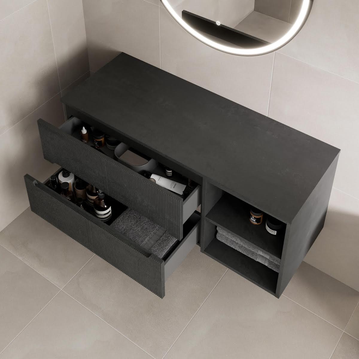 vitusso-fluted-black-wall-hung-bathroom-vanity-unit-without-basin-1200mm-black-top