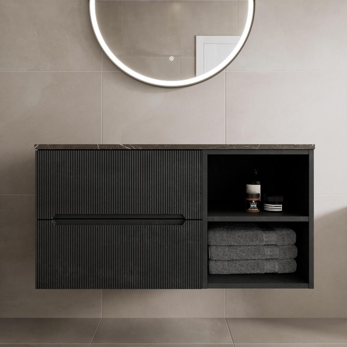 vitusso-fluted-black-wall-hung-bathroom-vanity-unit-without-basin-1000mm-grey-marble-top