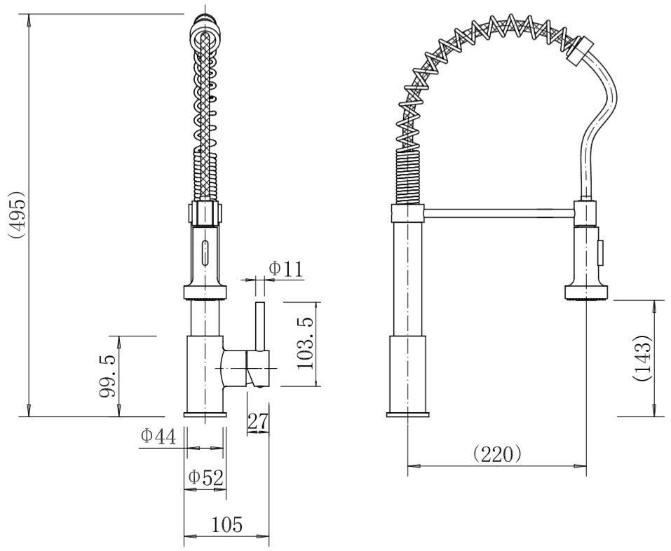 sauber-pull-out-flexible-kitchen-tap-single-lever-chrome