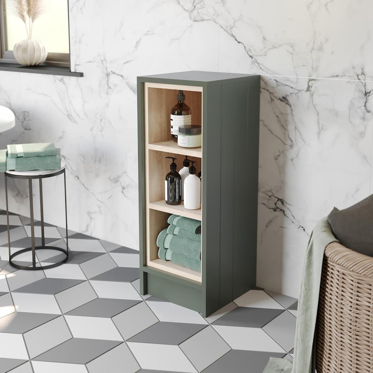 park-lane-winchester-green-toilet-vanity-unit-combination-with-brushed-brass-handles-1820mm