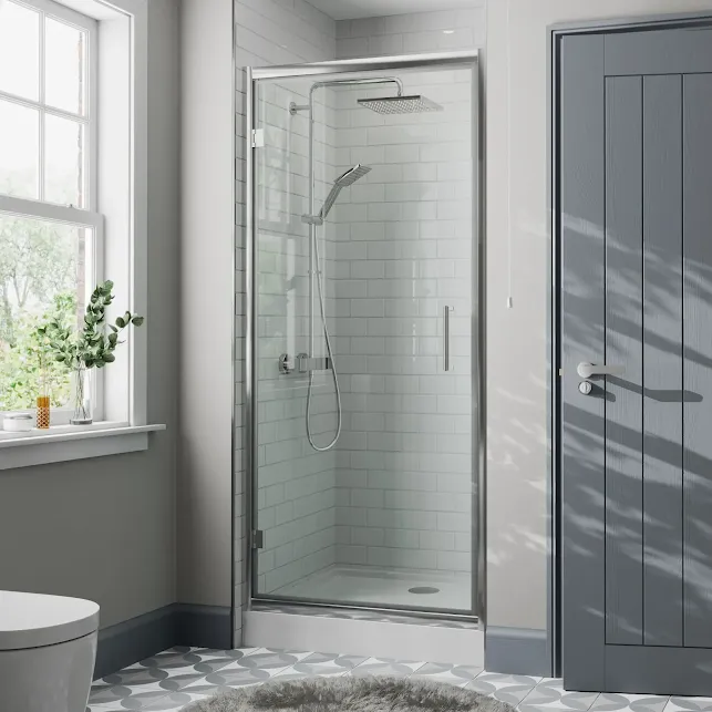 diamond-hinged-shower-door-760mm-with-760-x-760mm-raised-tray-and-waste-8mm