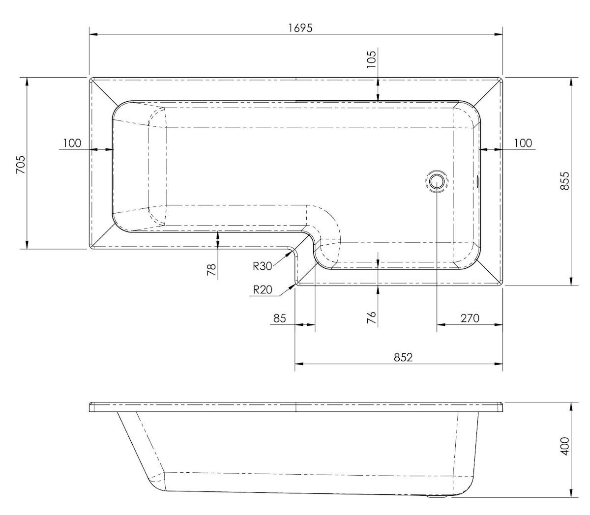 affine-royan-black-bathroom-suite-with-l-shape-shower-bath-1700-artis-vanity-unit-left-hand