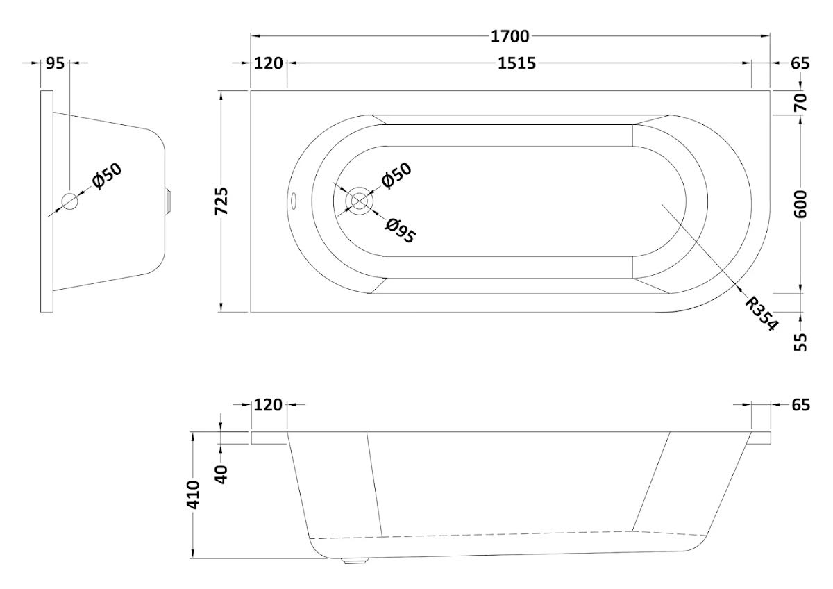 ceramica-j-shaped-1700mm-shower-bath-curved-shower-screen-single-ended-lh