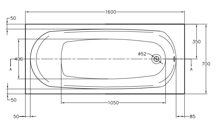 ceramica-single-ended-curved-bath-1600-x-700mm