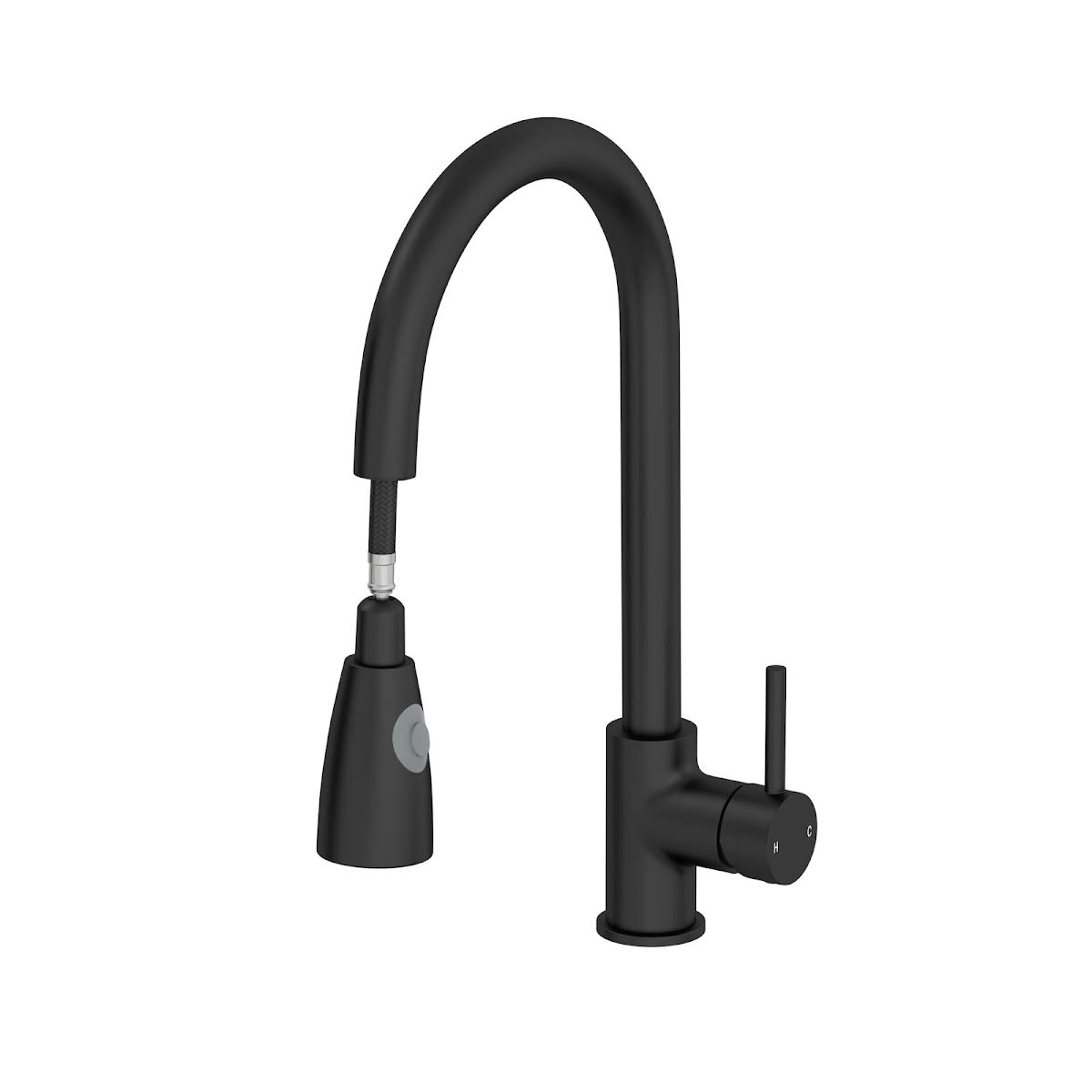 sauber-pull-out-kitchen-tap-single-lever-matt-black