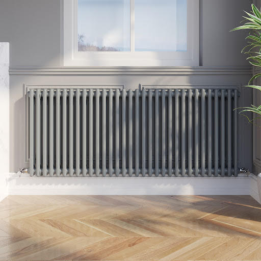 Park Lane Traditional Colosseum Double Bar Column Radiator Anthracite ...