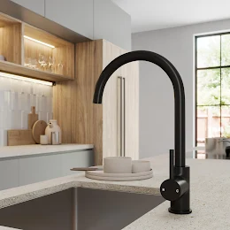 sauber-swan-neck-kitchen-tap-single-lever-matt-black