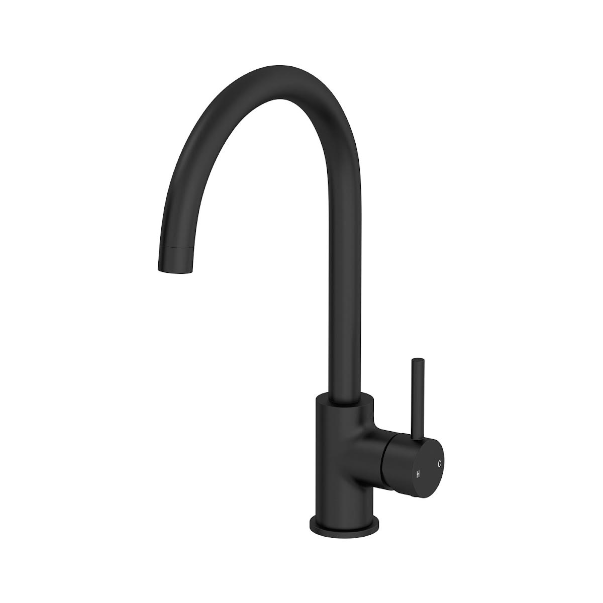 sauber-swan-neck-kitchen-tap-single-lever-matt-black