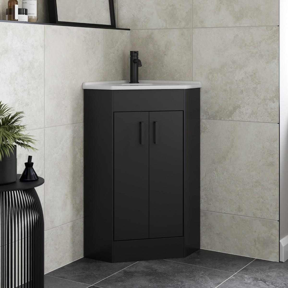 alpine-black-double-door-corner-vanity-unit-585mm