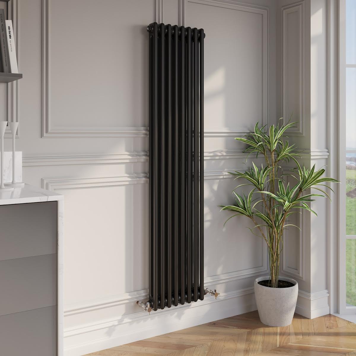 park-lane-traditional-vertical-colosseum-double-bar-column-radiator-black-1600-x-380mm